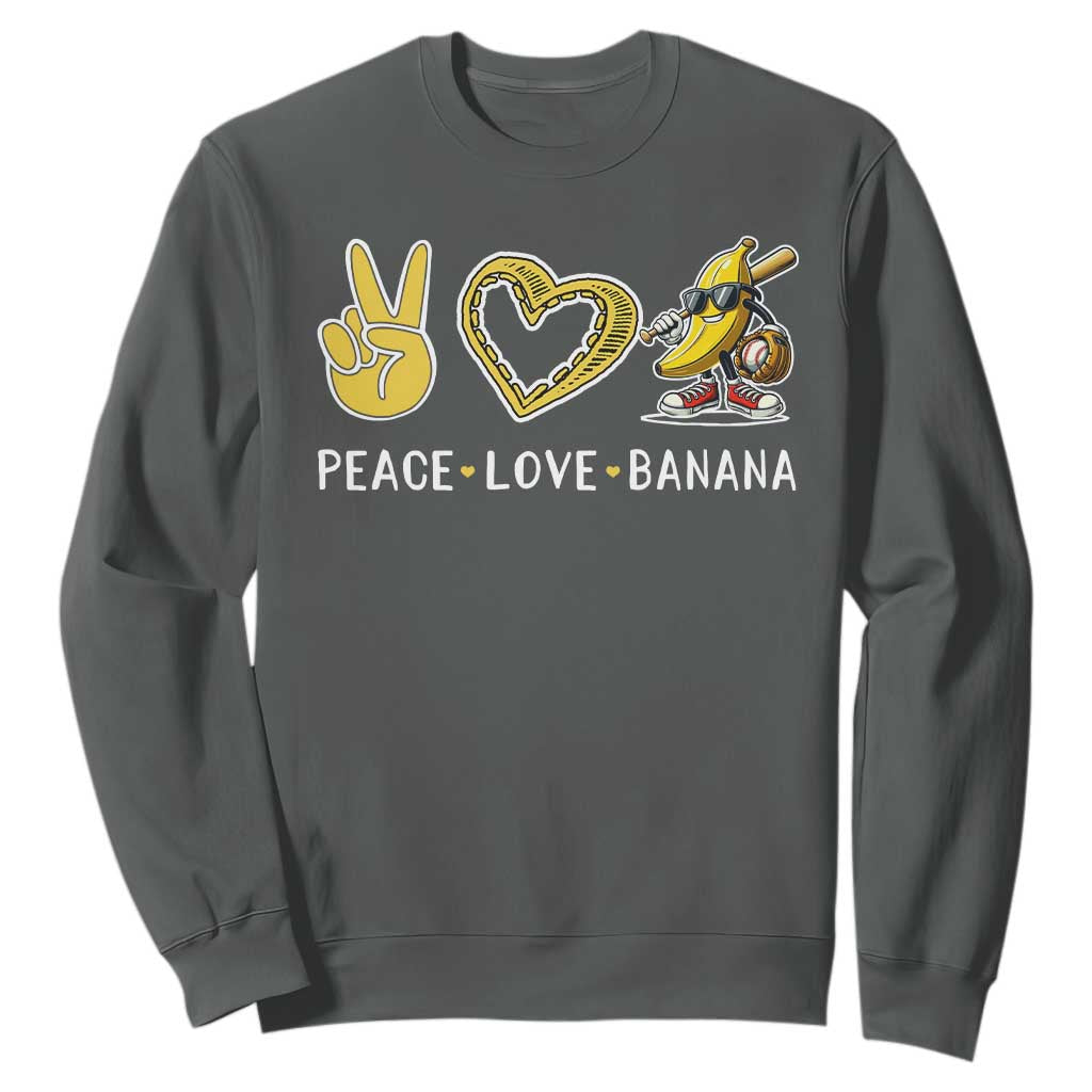 Funny Love Bananas Sweatshirt Cute Banana Gifts TS10 Dark Heather Print Your Wear