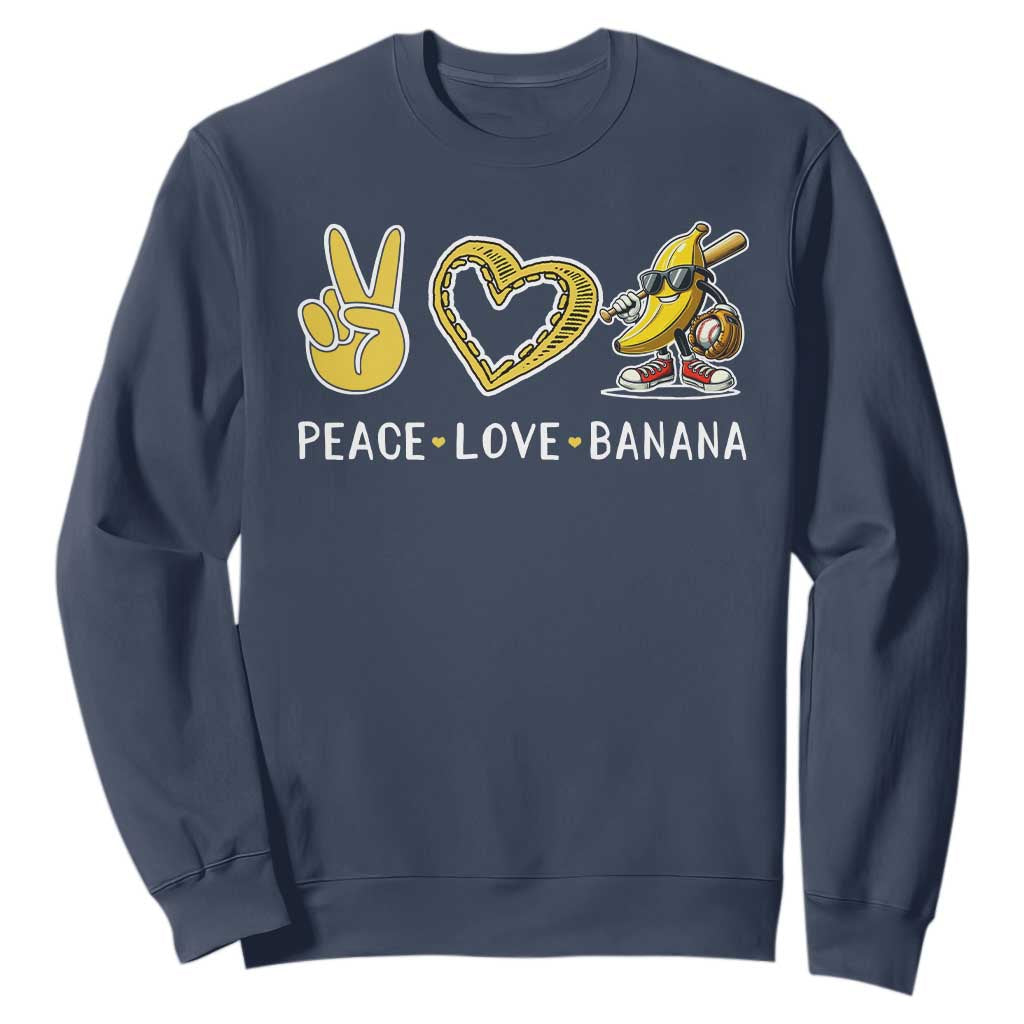 Funny Love Bananas Sweatshirt Cute Banana Gifts TS10 Navy Print Your Wear