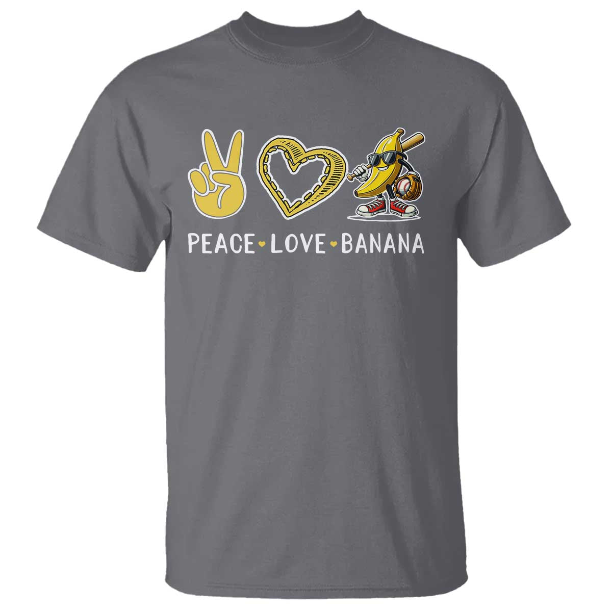 Funny Love Bananas T Shirt Cute Banana Gifts TS10 Charcoal Print Your Wear