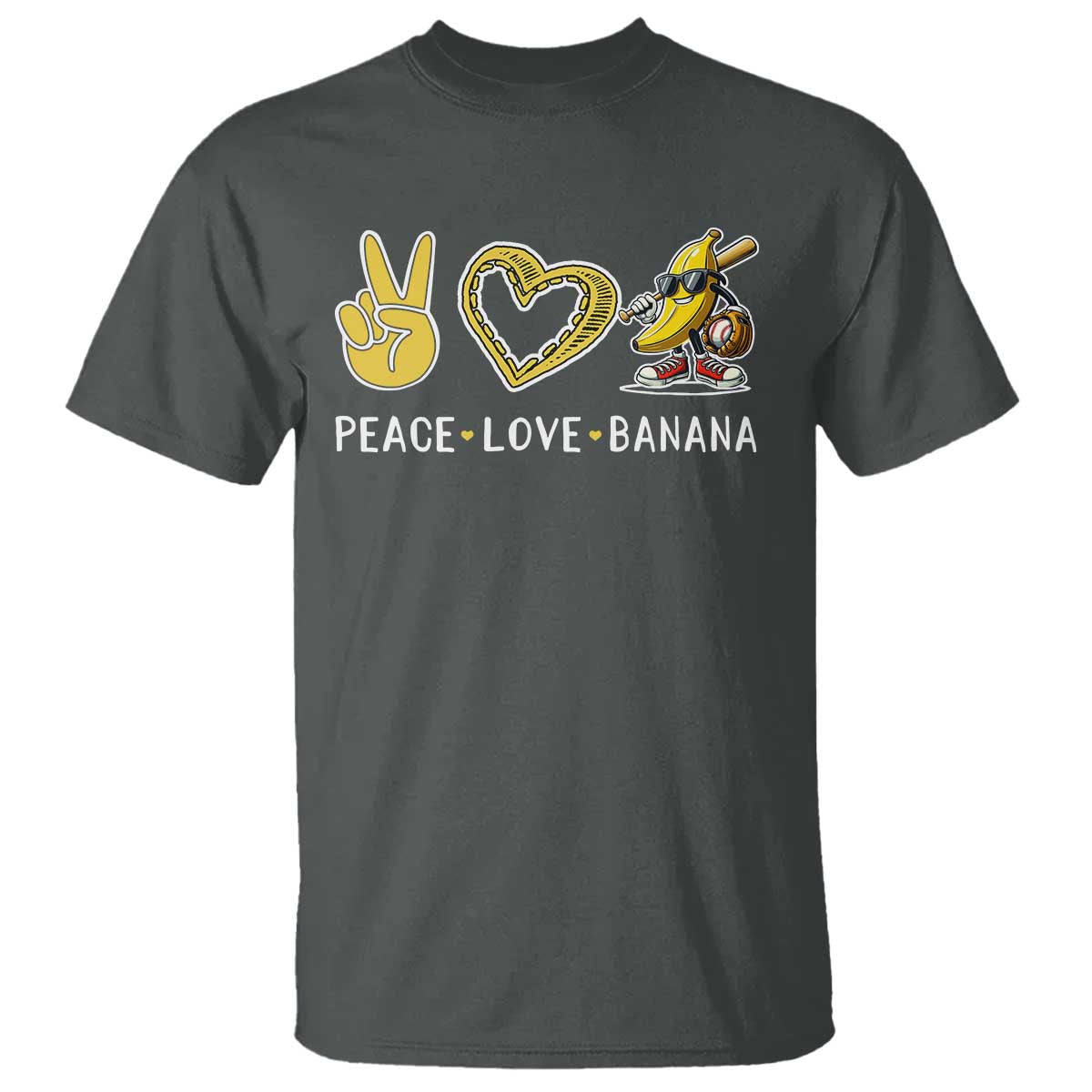 Funny Love Bananas T Shirt Cute Banana Gifts TS10 Dark Heather Print Your Wear
