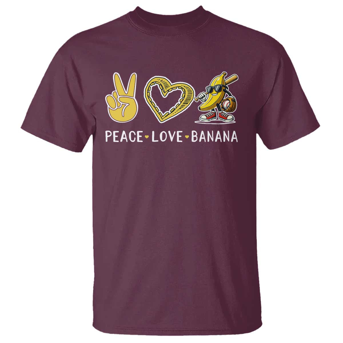 Funny Love Bananas T Shirt Cute Banana Gifts TS10 Maroon Print Your Wear