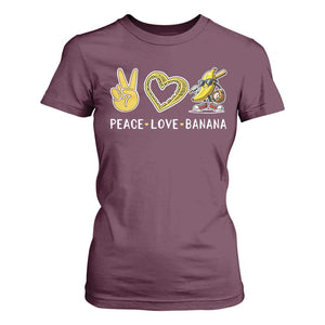 Funny Love Bananas T Shirt For Women Cute Banana Gifts TS10 Maroon Print Your Wear