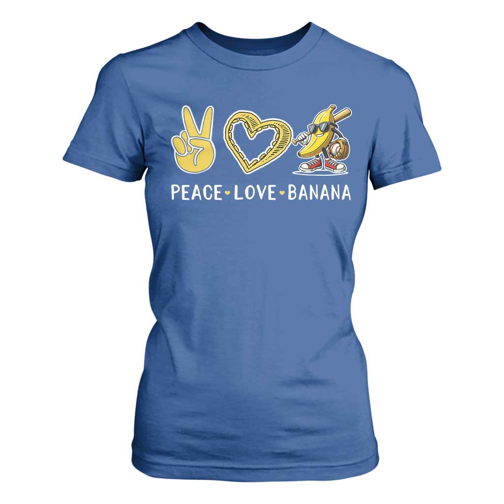 Funny Love Bananas T Shirt For Women Cute Banana Gifts TS10 Royal Blue Print Your Wear