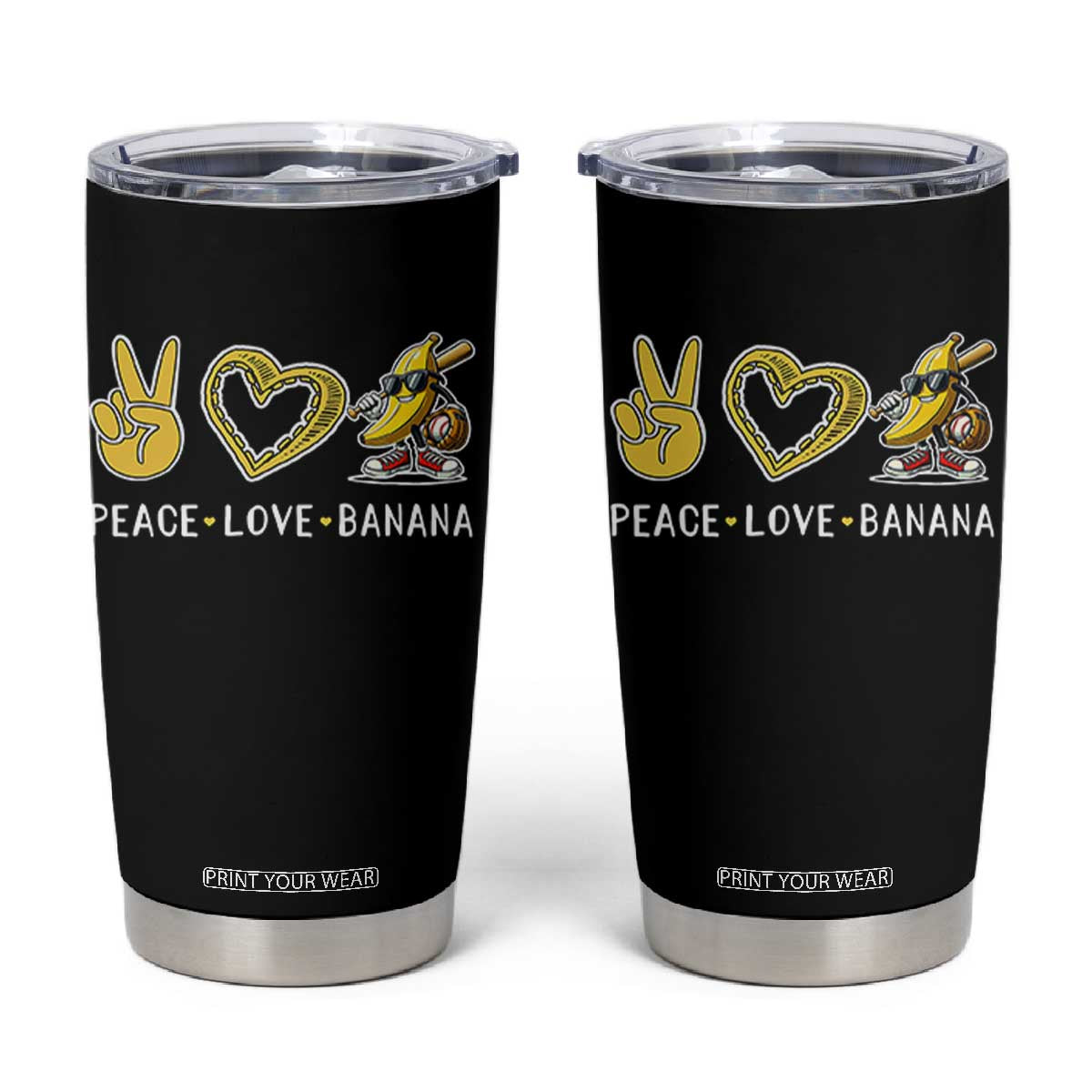 Funny Love Bananas Tumbler Cup Cute Banana Gifts TS10 Black Print Your Wear