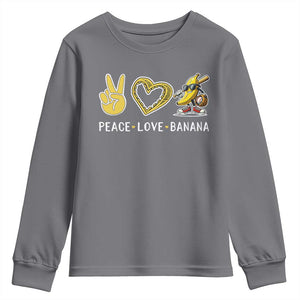 Funny Love Bananas Youth Sweatshirt Cute Banana Gifts TS10 Charcoal Print Your Wear