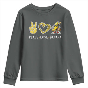 Funny Love Bananas Youth Sweatshirt Cute Banana Gifts TS10 Dark Heather Print Your Wear