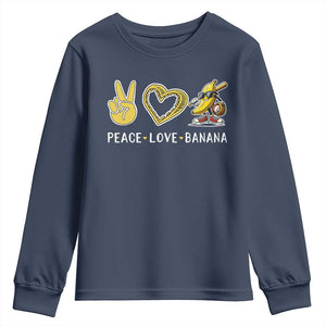 Funny Love Bananas Youth Sweatshirt Cute Banana Gifts TS10 Navy Print Your Wear