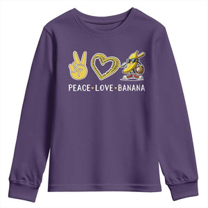 Funny Love Bananas Youth Sweatshirt Cute Banana Gifts TS10 Purple Print Your Wear