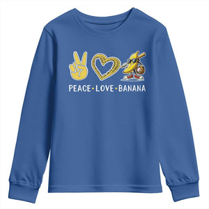Funny Love Bananas Youth Sweatshirt Cute Banana Gifts TS10 Royal Blue Print Your Wear
