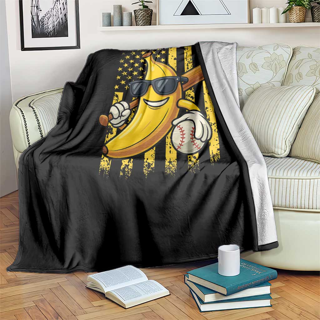 Retro Bananas Throw Blanket Vintage American Flag Banana Lover TS10 Print Your Wear