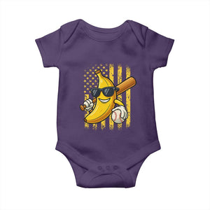 Retro Bananas Baby Onesie Vintage American Flag Banana Lover TS10 Purple Print Your Wear