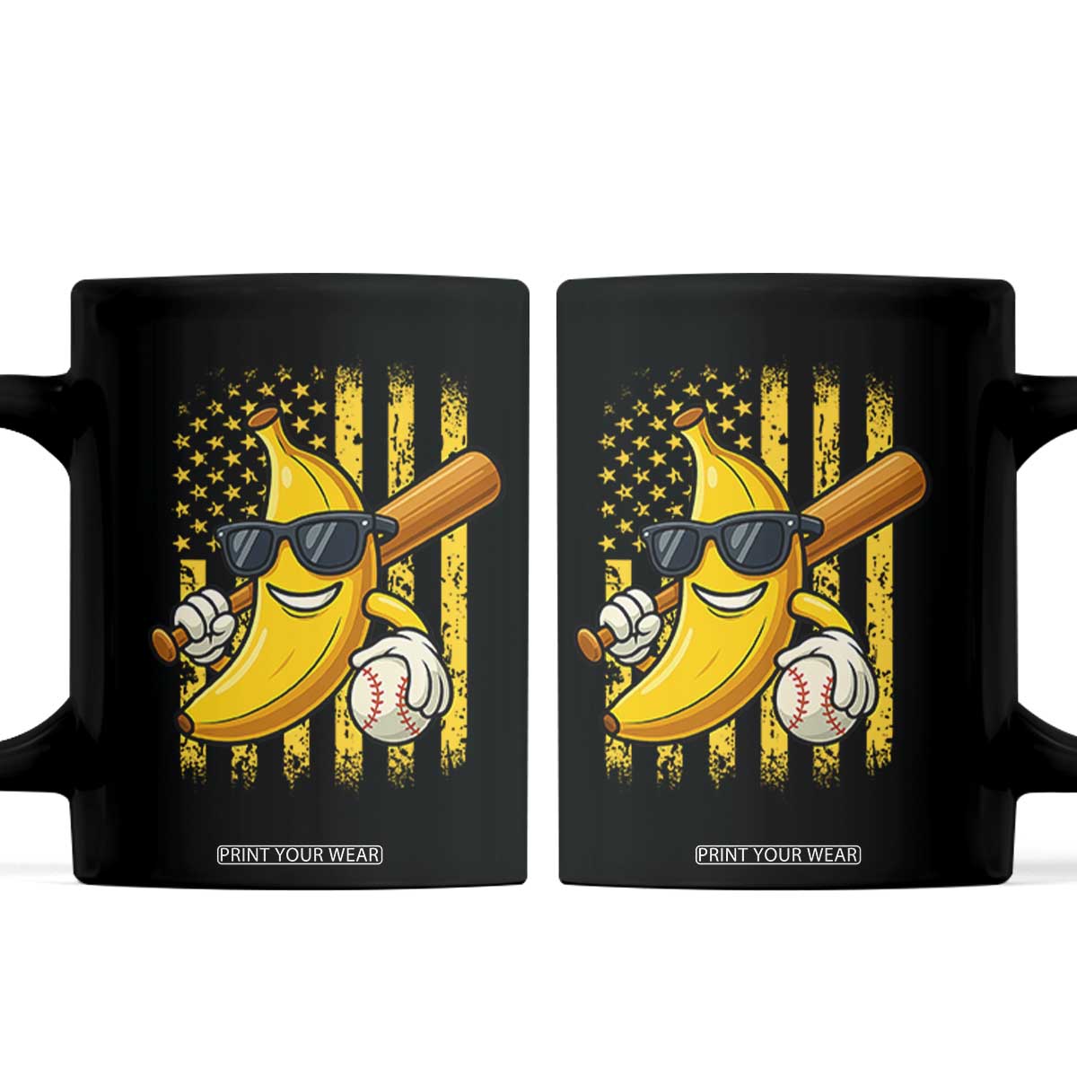 Retro Bananas Coffee Mug Vintage American Flag Banana Lover TS10 Black Print Your Wear
