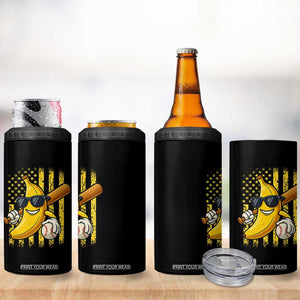 Retro Bananas 4 in 1 Can Cooler Tumbler Vintage American Flag Banana Lover TS10 Print Your Wear