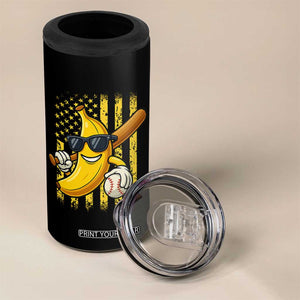 Retro Bananas 4 in 1 Can Cooler Tumbler Vintage American Flag Banana Lover TS10 Print Your Wear