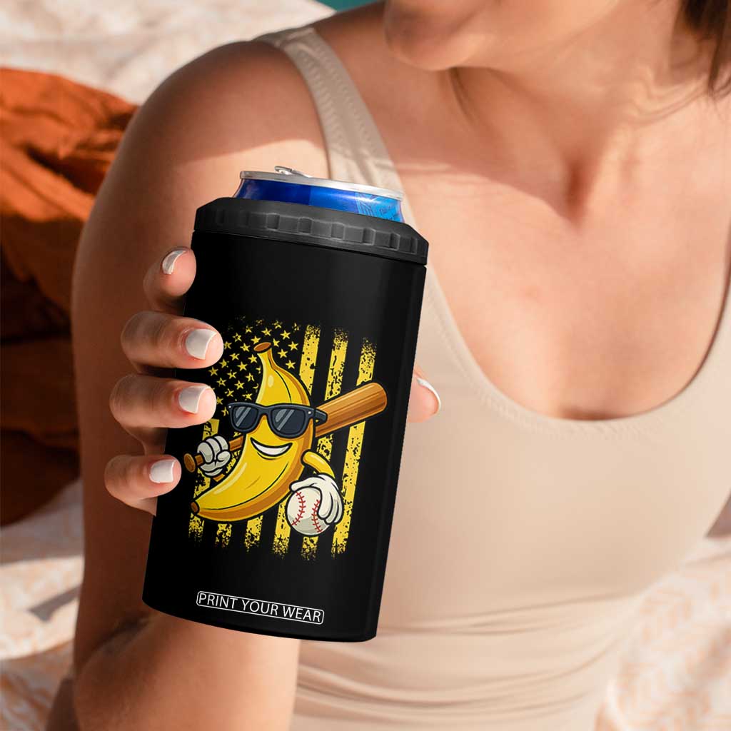 Retro Bananas 4 in 1 Can Cooler Tumbler Vintage American Flag Banana Lover TS10 Print Your Wear
