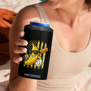 Retro Bananas 4 in 1 Can Cooler Tumbler Vintage American Flag Banana Lover TS10 Print Your Wear