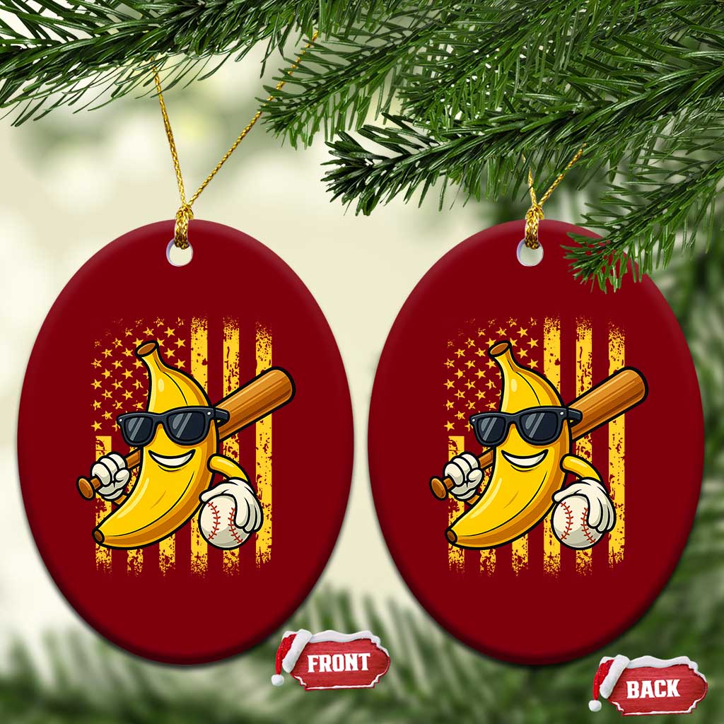Retro Bananas Ceramic Ornament Vintage American Flag Banana Lover TS10 Print Your Wear
