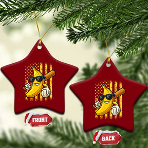 Retro Bananas Ceramic Ornament Vintage American Flag Banana Lover TS10 Print Your Wear