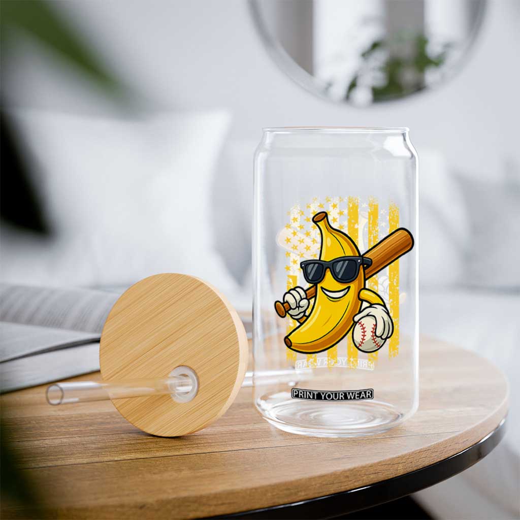 Retro Bananas Glass Can Vintage American Flag Banana Lover TS10 Print Your Wear