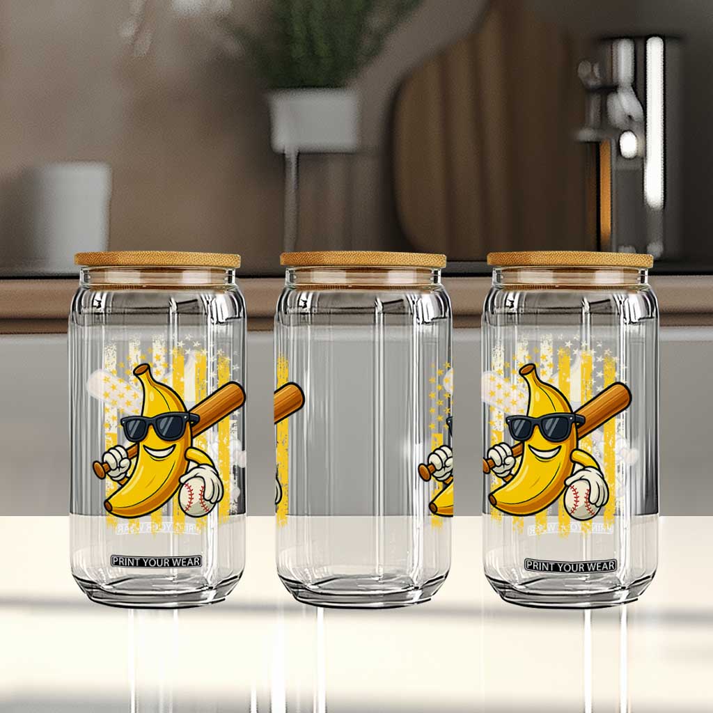 Retro Bananas Glass Can Vintage American Flag Banana Lover TS10 Print Your Wear