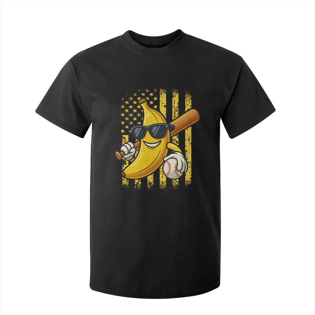 Retro Bananas T Shirt For Kid Vintage American Flag Banana Lover TS10 Black Print Your Wear