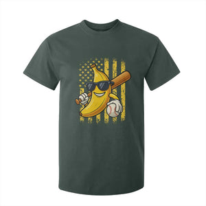 Retro Bananas T Shirt For Kid Vintage American Flag Banana Lover TS10 Dark Forest Green Print Your Wear