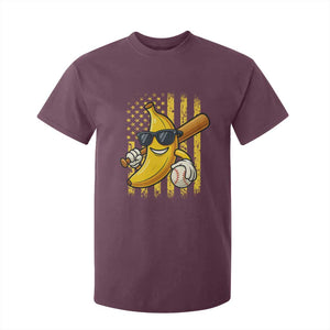 Retro Bananas T Shirt For Kid Vintage American Flag Banana Lover TS10 Maroon Print Your Wear