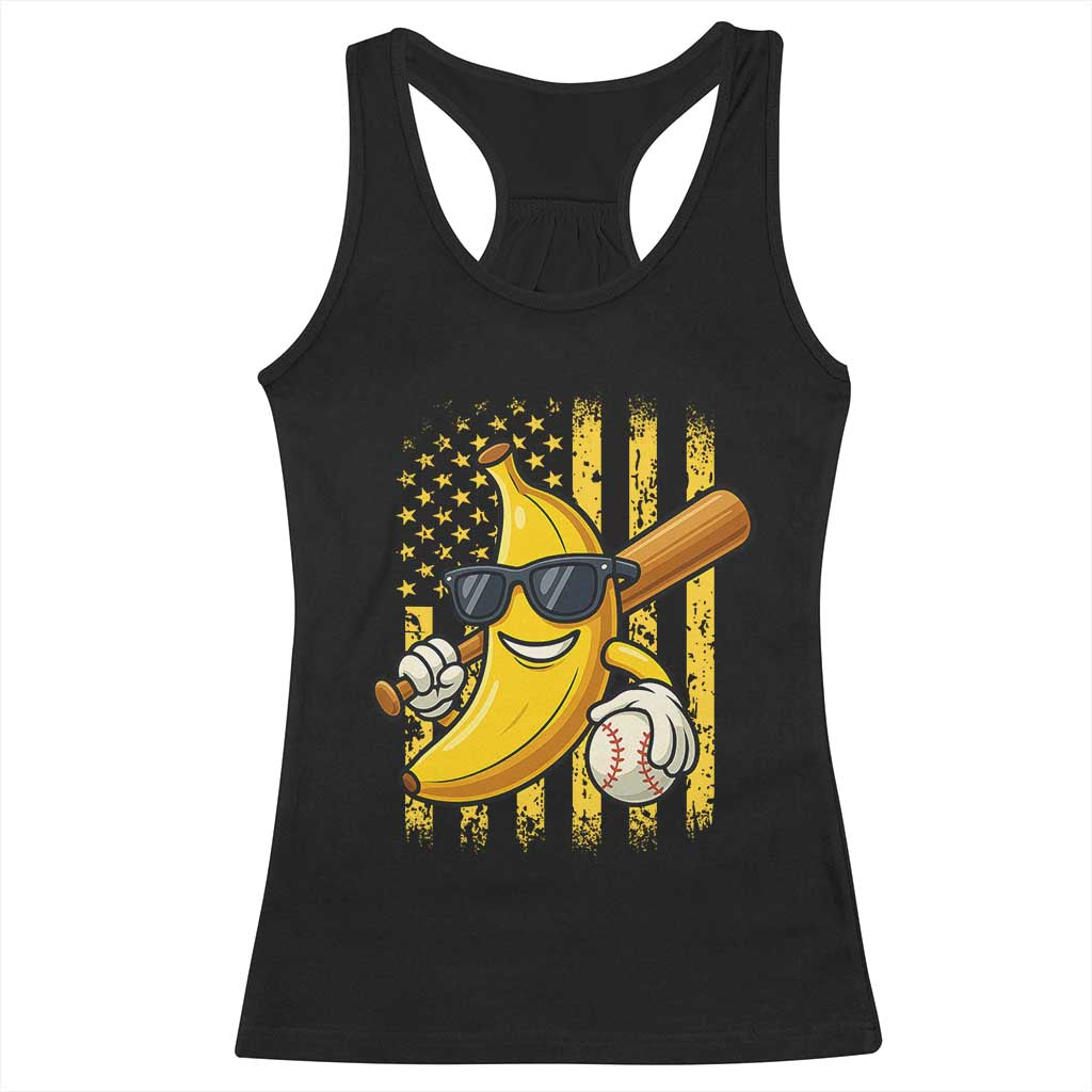 Retro Bananas Racerback Tank Top Vintage American Flag Banana Lover TS10 Black Print Your Wear