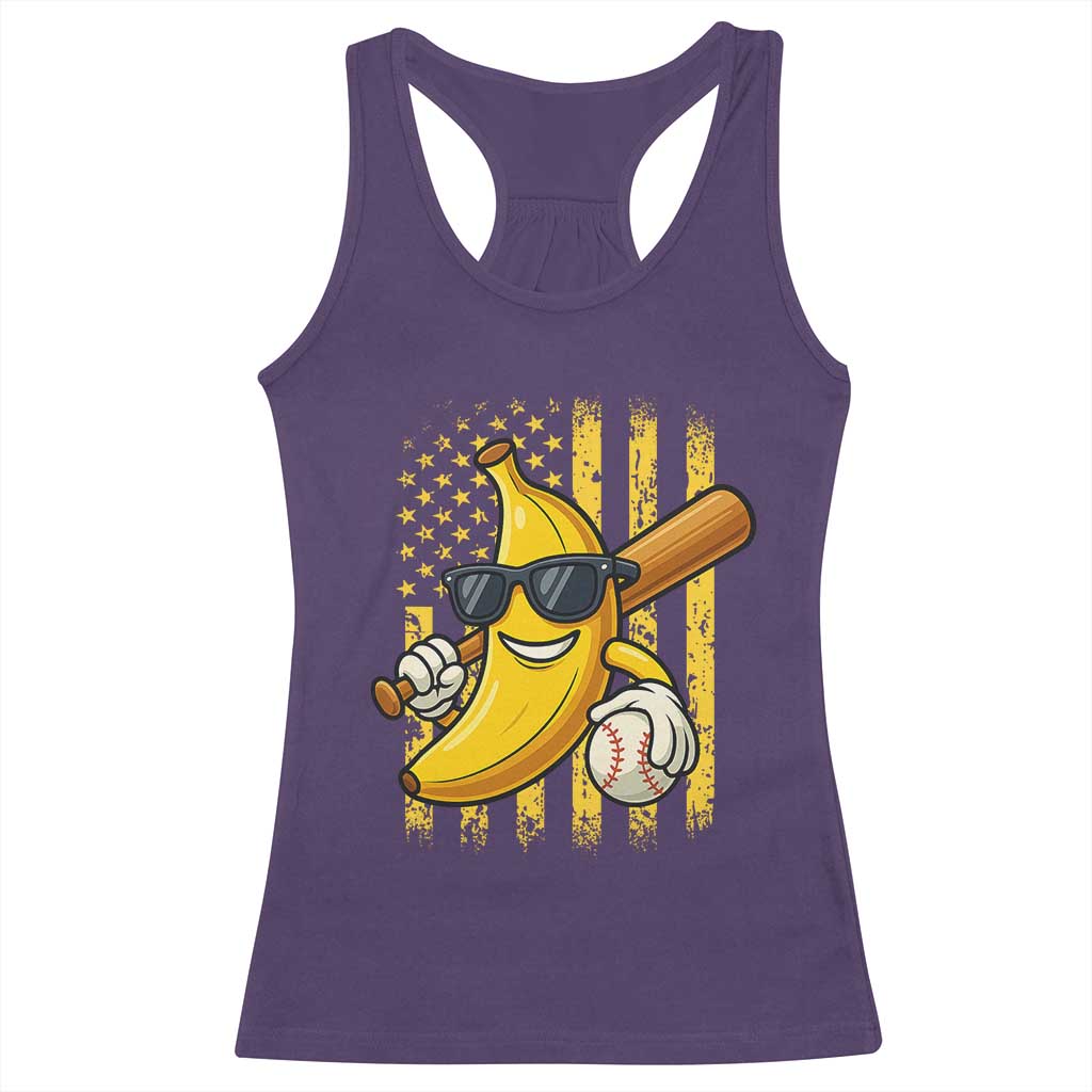 Retro Bananas Racerback Tank Top Vintage American Flag Banana Lover TS10 Purple Print Your Wear