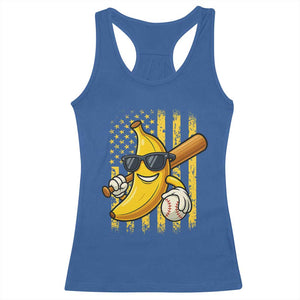 Retro Bananas Racerback Tank Top Vintage American Flag Banana Lover TS10 Royal Blue Print Your Wear