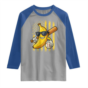 Retro Bananas Raglan Shirt Vintage American Flag Banana Lover TS10 Sport Gray Royal Print Your Wear
