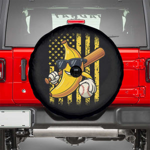 Retro Bananas Spare Tire Cover Vintage American Flag Banana Lover TS10 Black Print Your Wear