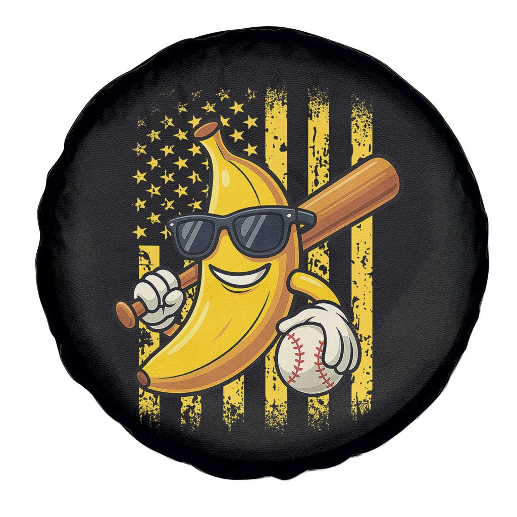 Retro Bananas Spare Tire Cover Vintage American Flag Banana Lover TS10 Print Your Wear