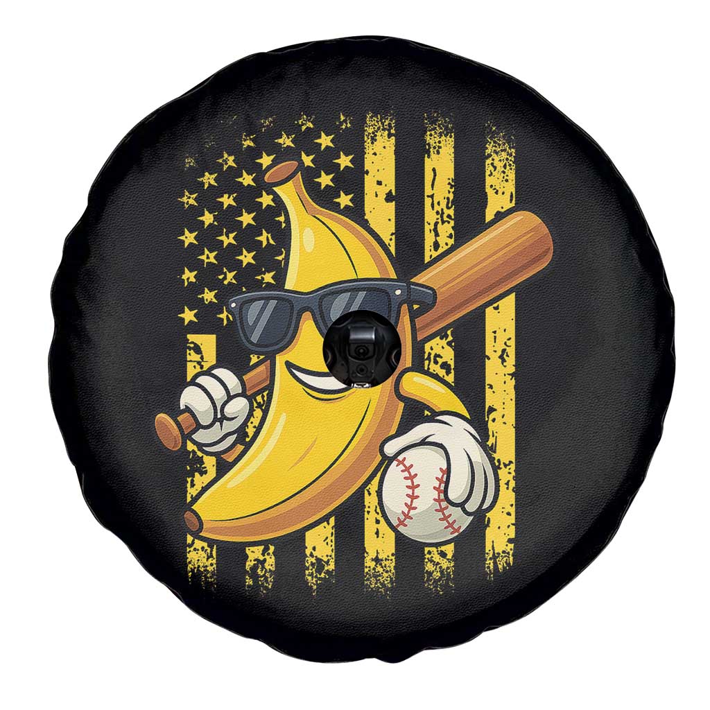 Retro Bananas Spare Tire Cover Vintage American Flag Banana Lover TS10 Print Your Wear