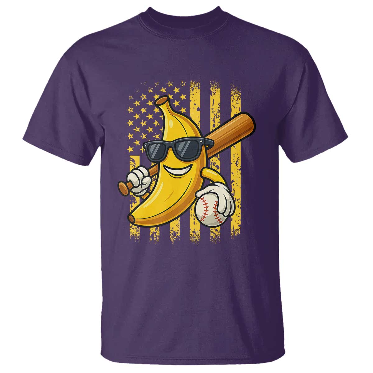 Retro Bananas T Shirt Vintage American Flag Banana Lover TS10 Purple Print Your Wear