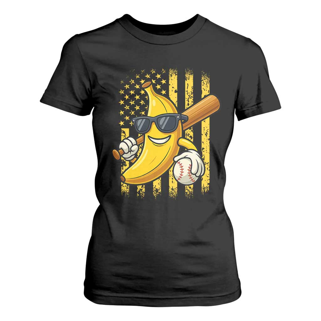 Retro Bananas T Shirt For Women Vintage American Flag Banana Lover TS10 Black Print Your Wear