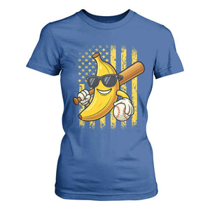 Retro Bananas T Shirt For Women Vintage American Flag Banana Lover TS10 Royal Blue Print Your Wear