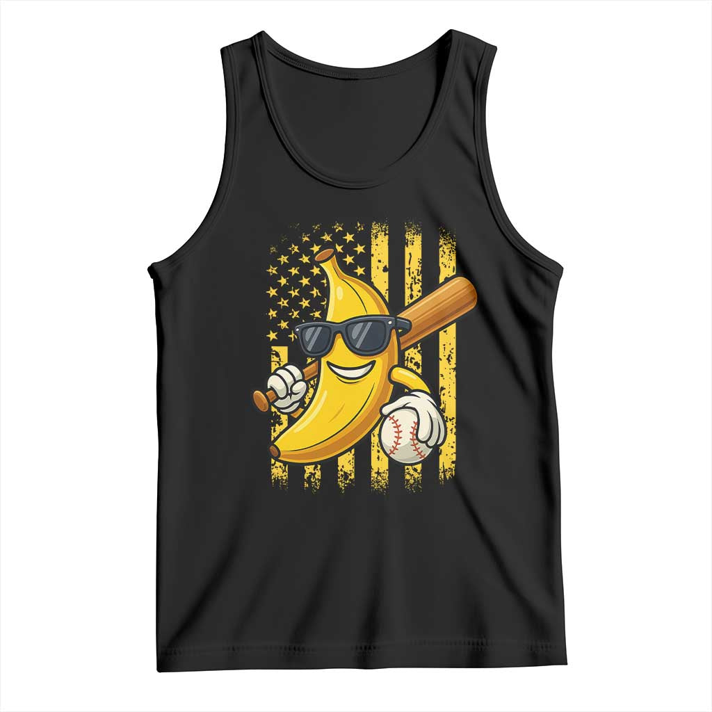 Retro Bananas Tank Top Vintage American Flag Banana Lover TS10 Black Print Your Wear