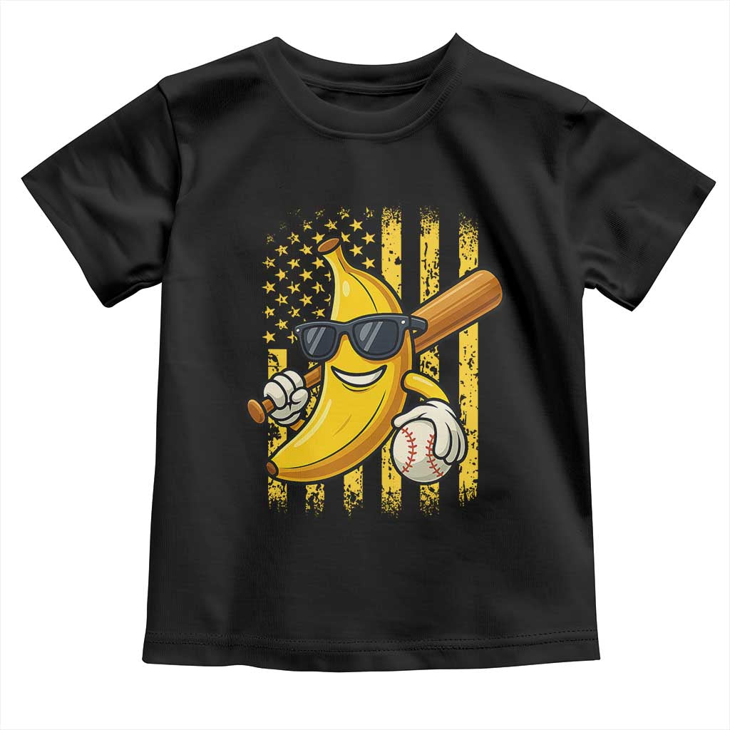 Retro Bananas Toddler T Shirt Vintage American Flag Banana Lover TS10 Black Print Your Wear