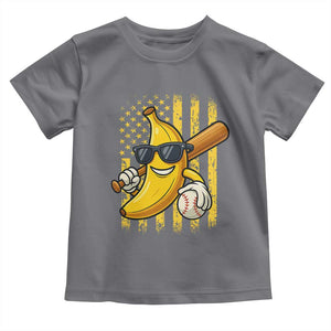Retro Bananas Toddler T Shirt Vintage American Flag Banana Lover TS10 Charcoal Print Your Wear