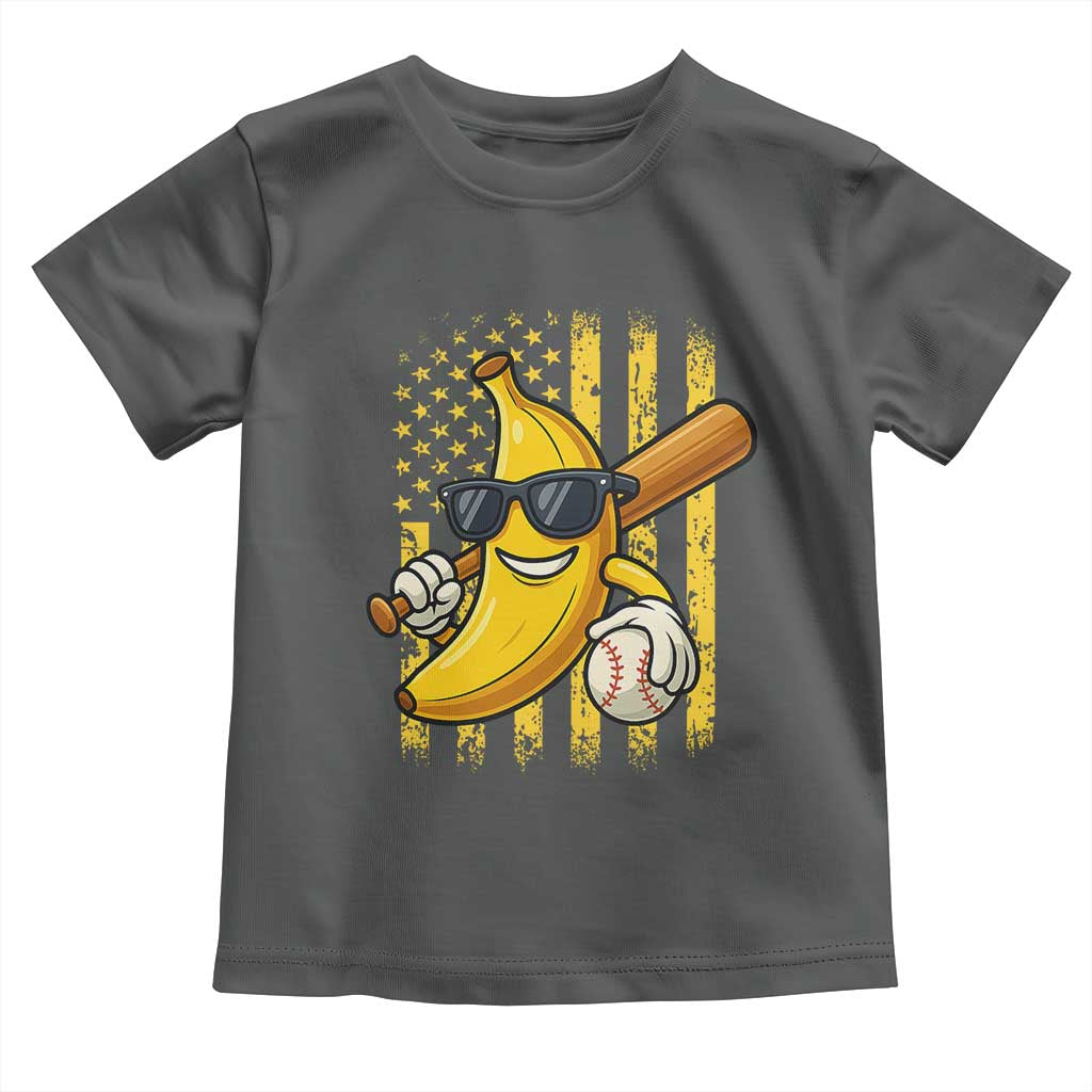 Retro Bananas Toddler T Shirt Vintage American Flag Banana Lover TS10 Dark Heather Print Your Wear