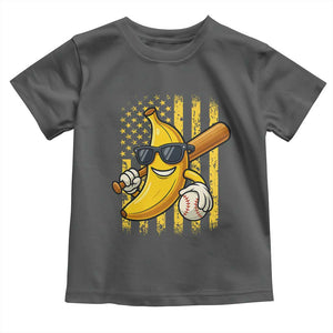 Retro Bananas Toddler T Shirt Vintage American Flag Banana Lover TS10 Dark Heather Print Your Wear