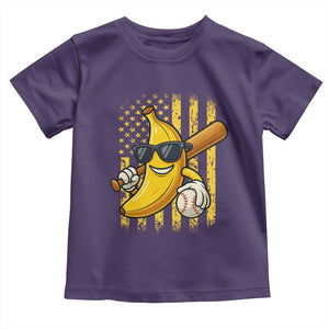 Retro Bananas Toddler T Shirt Vintage American Flag Banana Lover TS10 Purple Print Your Wear