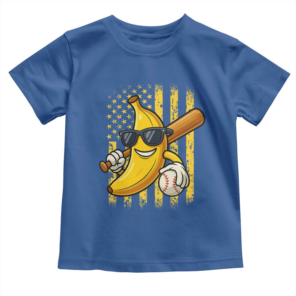 Retro Bananas Toddler T Shirt Vintage American Flag Banana Lover TS10 Royal Blue Print Your Wear