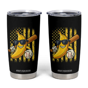 Retro Bananas Tumbler Cup Vintage American Flag Banana Lover TS10 Black Print Your Wear