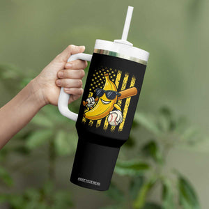 Retro Bananas Tumbler With Handle Vintage American Flag Banana Lover TS10 Print Your Wear