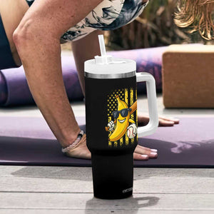 Retro Bananas Tumbler With Handle Vintage American Flag Banana Lover TS10 Print Your Wear