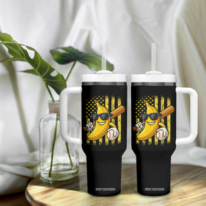 Retro Bananas Tumbler With Handle Vintage American Flag Banana Lover TS10 Print Your Wear
