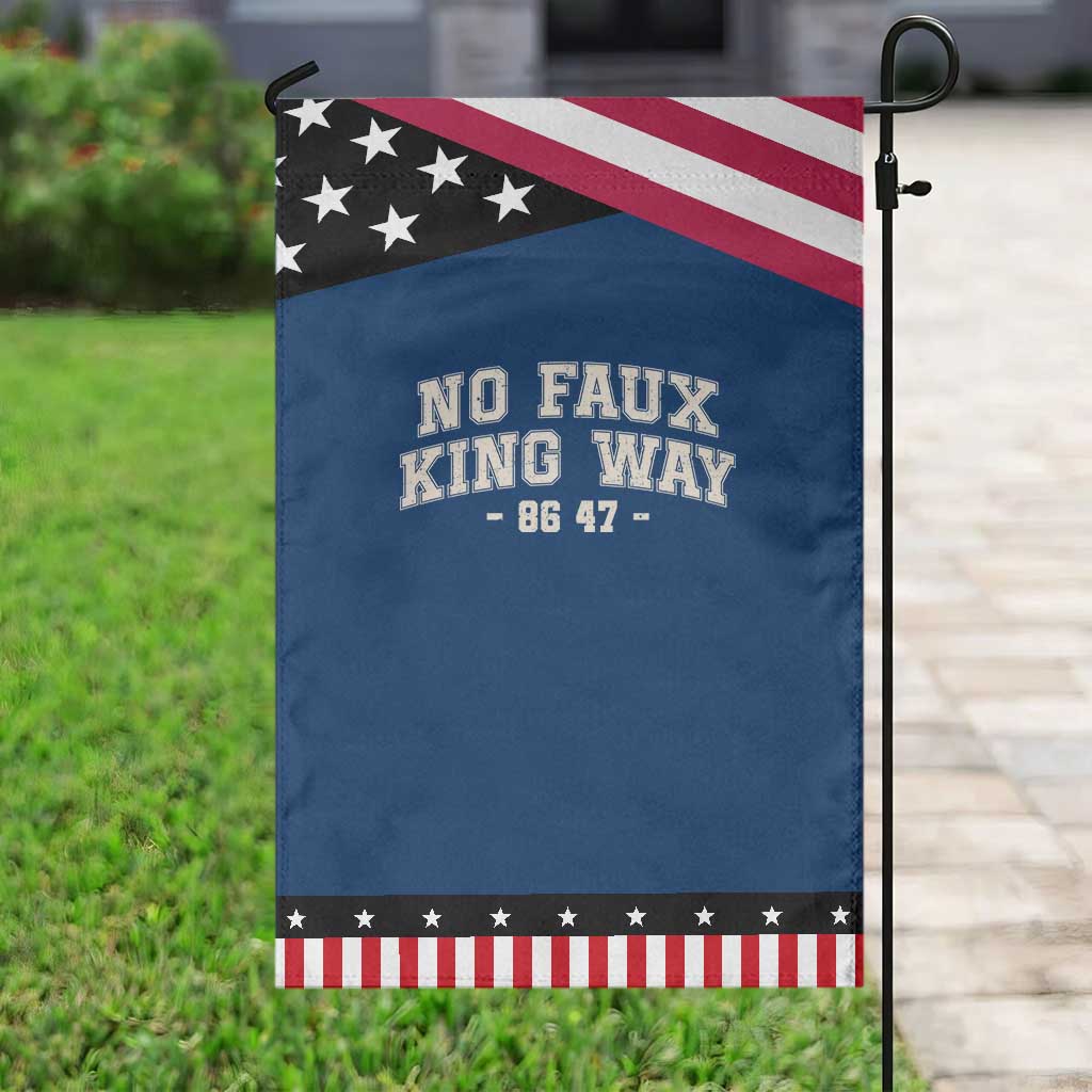 Snarky No Kings In America Garden Flag No Faux King Way 86 47 Vintage Retro TS10 Classic Blue Black Print Your Wear