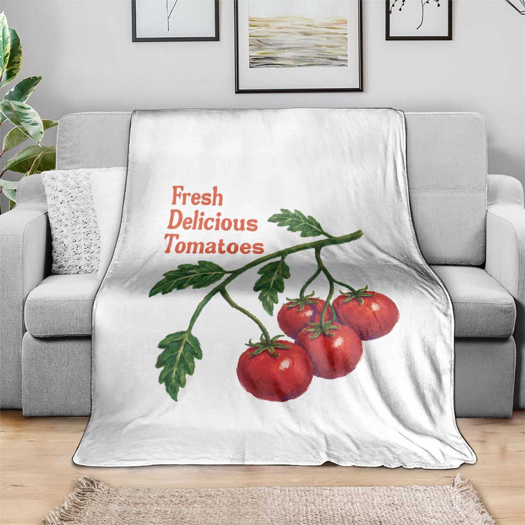 Subtle FDT Throw Blanket Fresh Delicious Tomatoes Retro Tomato Vine Graphic Political Humor